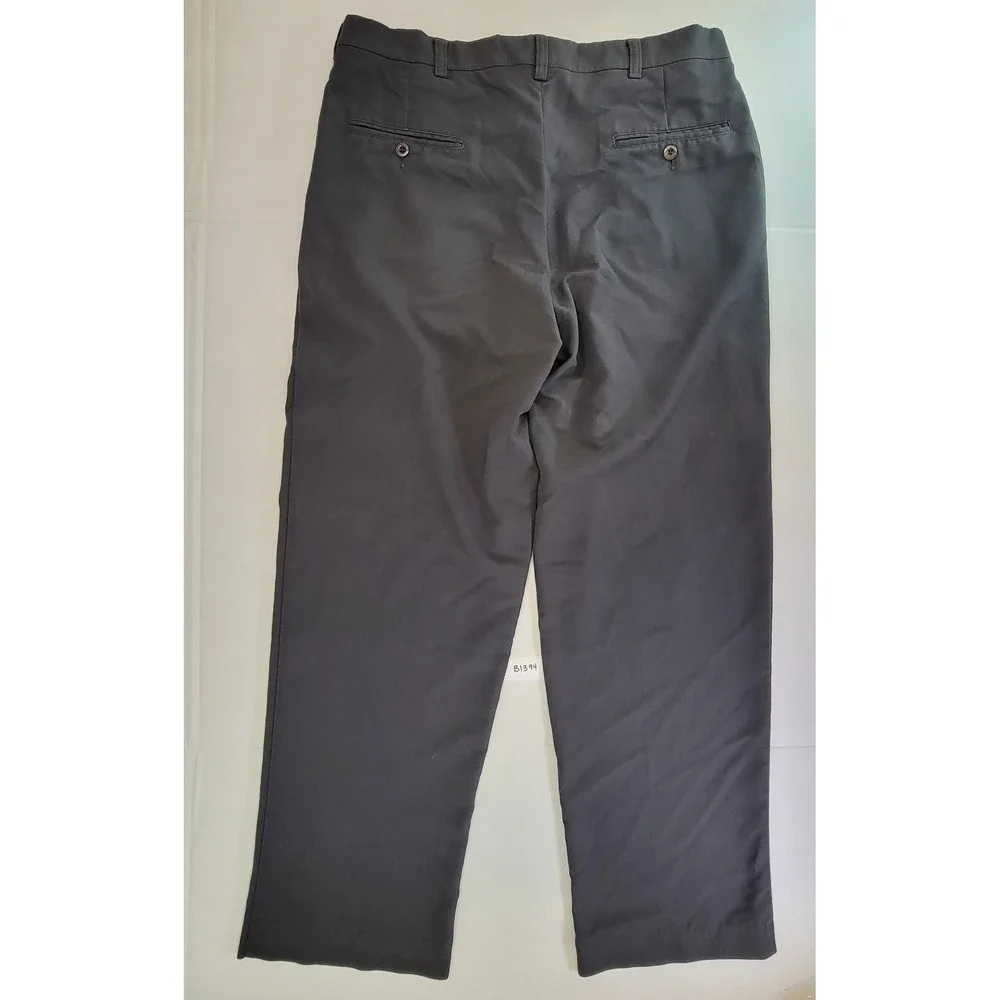 Reaction Kenneth Cole Mens Charcoal Gray Flat‎ Front Dress Pants